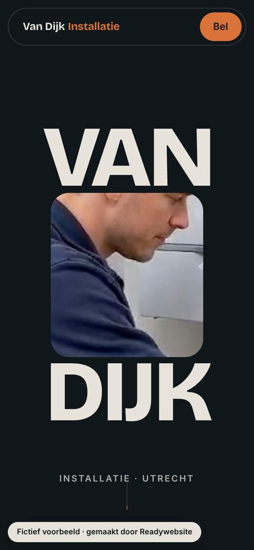 Mobiele weergave van Van Dijk Installatie (fictief)